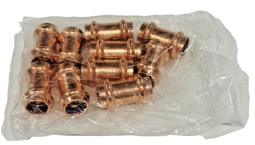 10-Pcs ProPress 1/2"-inch Copper Coupling Without Stop / Lead - Free