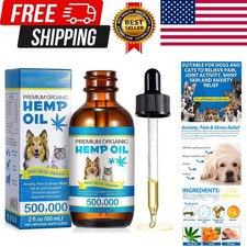 Hemp Oil for Dogs Cats Anxiety, Pain,stress Calming Drops 100 Organic 60ml