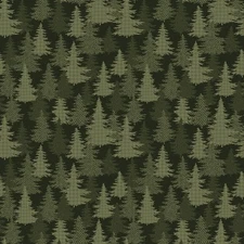 Christmas Fabric | Winter Forest Green Pine Tree Allover | Benartex YARD