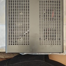 Black Steel Computer Case with Vented Top Panel and Internal Wiring