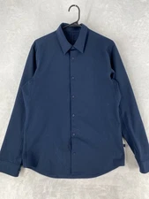 Lululemon Shirt Mens Medium Navy Blue New Venture Button Up Performance