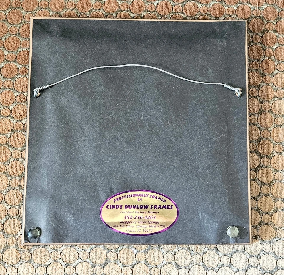 Glass Wood Framed Art Handmade Cross Stitch Birds In The Hand 8.5" x 9" Home Dec - Image 3 of 3