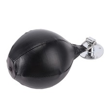 Speed Bag Black PU Leather Speed Punching Bag W/ 360 Degree Rotating Hook & Infl