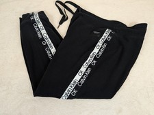 Calvin Klein Performance Black Logo Tape Jogger Sweatpants Women's L Athleisure