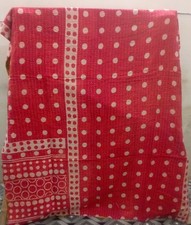 Vintage Kantha Quilt Throw Indian Handmade Bedspread Cotton Blanket Ralli Gudari