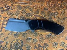 KANSEPT M+ Korvid Damascus Cleaver Knife Titanium Handle Koch Design