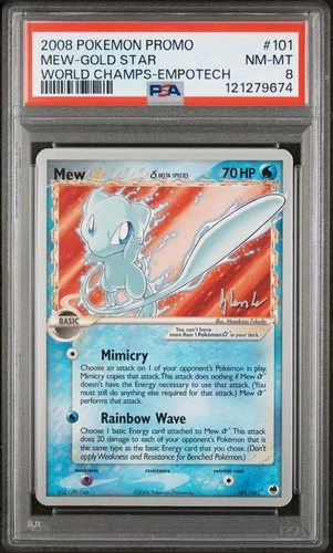 2008 POKEMON WORLD CHAMPIONSHIPS PROMO EMPOTECH #101 MEW-GOLD STAR PSA 8