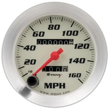 EQUUS 3-3/8 Dia Speedometer 0-160 MPH Silver E8076