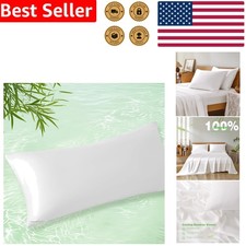 White Body Pillow Case 20x54 Rayon Bamboo Cooling Silky Smooth Breathable Luxury
