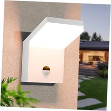 Motion Sensor Porch Light Outdoor Wall Mount With LED Motion Sensor White 1pack