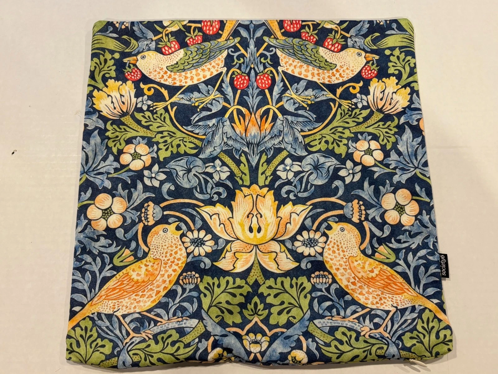 SOCIETY6 William Morris Strawberry Thief Throw Pillow Cushion Cover 15 x 15"