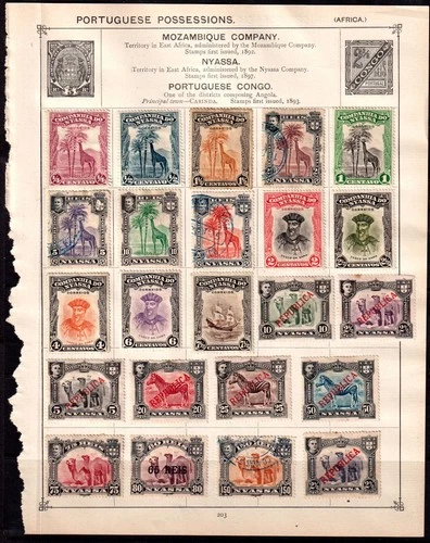Nyassa Stamps, Stuck To Album Page. #152
