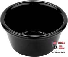 Restaurant Melamine Ramekin Bowls, 3.5 Oz, Black, Set of 48, Food Safe