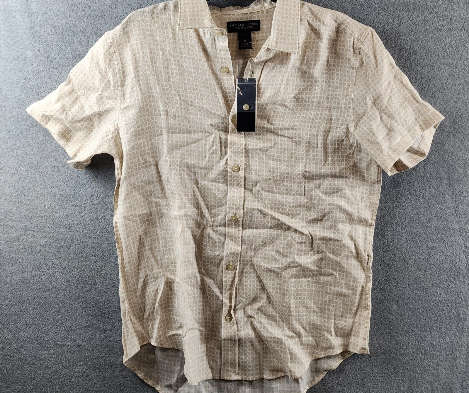 The Men's Store at Bloomingdale's Geometric Pattern Linen Shirt M Rainy Day
Opens in a new window or