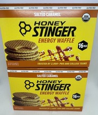 2 box Honey Stinger Energy Waffle 16ct/box x2 SALTED CARMEL SEALED Exp 11/2026