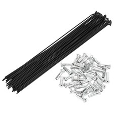 1 Set 14G 247mm Length Bicycle Spokes Nipple Carbon Steel Black Universal