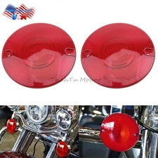Red Turn Signal Light Lens Covers For Harley Touring Electra Glide Road King New