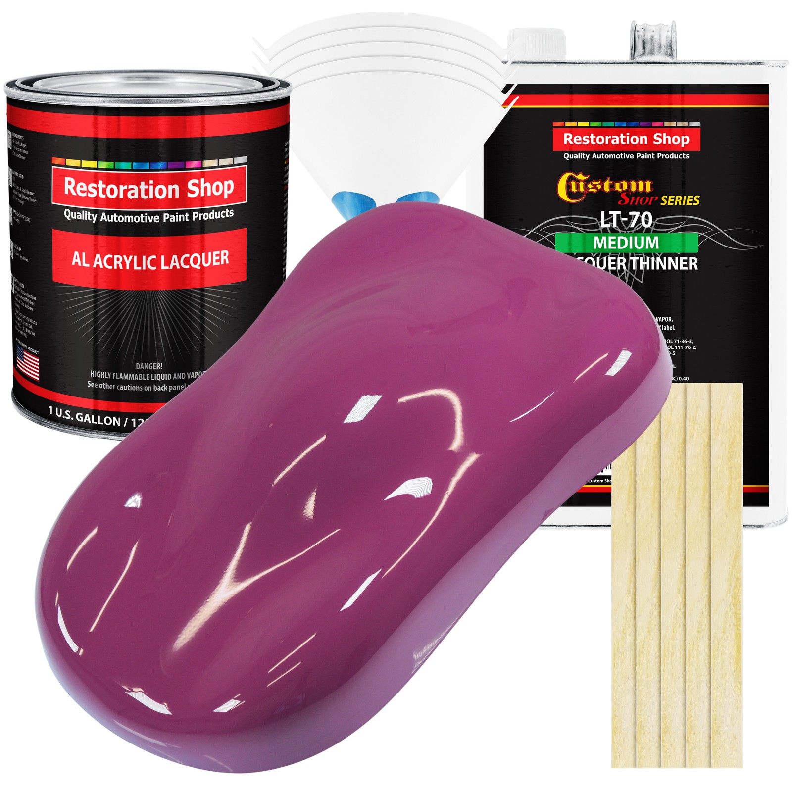 Magenta Acrylic Lacquer Gallon Auto Paint Kit with Medium Thinner