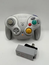Nintendo Gamecube Wavebird Platinum Controller w/ Receiver Authentic Working