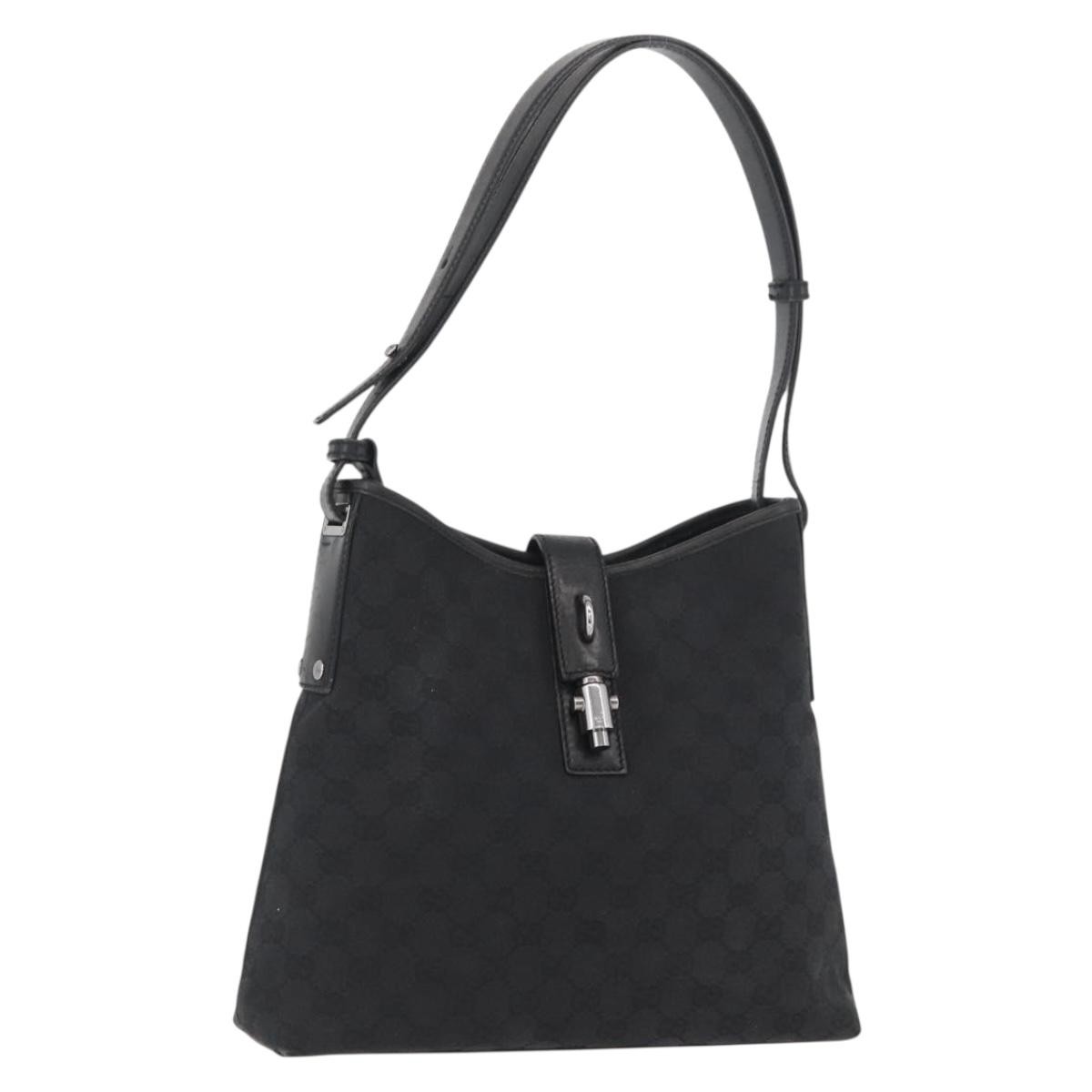 Borsa a tracolla Gucci GG Canvas Jackie nera argento 110291 originale BAZ053A