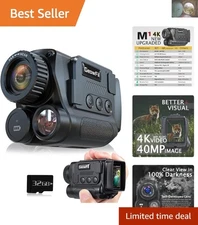 4K Night Vision Monocular - Infrared Digital Goggles with 8X Zoom & 984FT Range