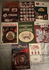 Lot of 7 Vintage Christmas, cross stitch, nee...