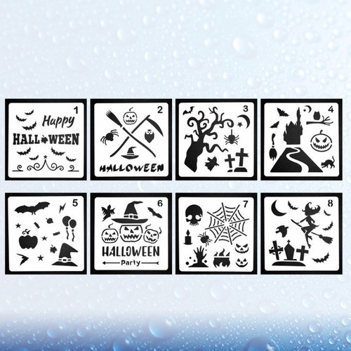  8 sztuk Halloween Plastikowy rysunek Szablony Pusty rysunek Kolorowanka - Zdjęcie 6 z 12