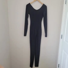 One Step Ahead USA Womens Black Long Sleeve Full Body Suit Sz Small Costume Warm