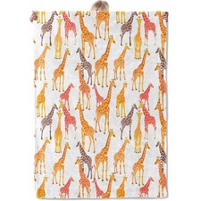 Giraffe Pattern Throw Blanket Soft Fuzzy Warm Flannel Bedroom Couch 50x60 In