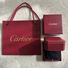 [Near Mint] Cartier Genuine Ring Jewelry case empty box  Red W/Shop Bag