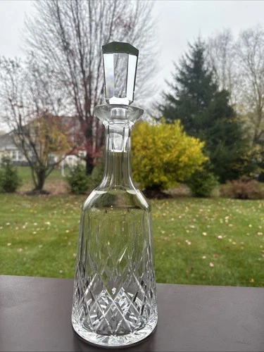 Vintage Waterford Crystal Lismore Whiskey Wine Decanter With Stopper 13"