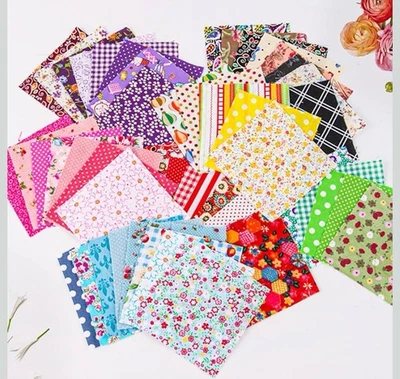 50 Cotton Fabric Squares for Sewing,DIY 10x10cm Precut Patchwork Fabric AB1