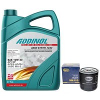 MotoröL Set 10W-40 Addinol 5 Liter + ÖLfilter Sm 110 FüR Fiat Lancia Saab Skoda