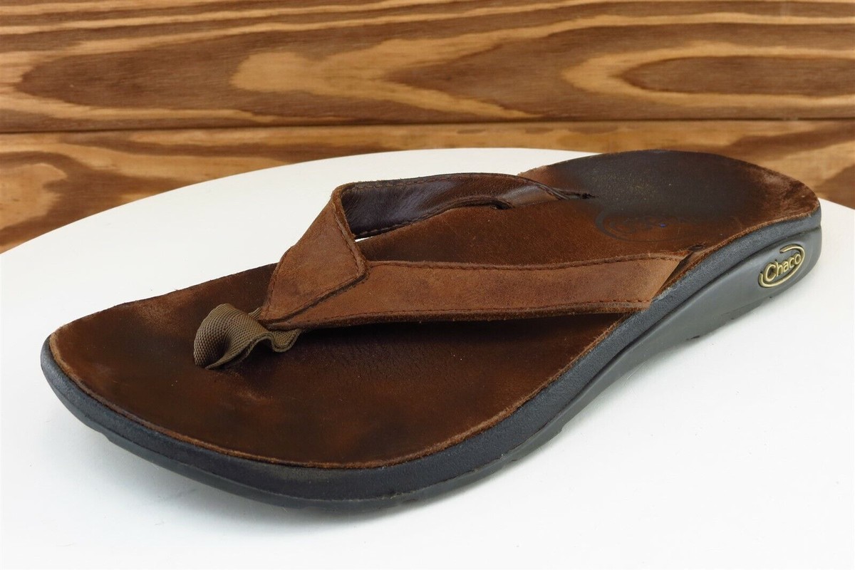 Chaco Brown and Tan Leather Flip Flops Chaco Classic Leather Flip Flop - Men main image 3