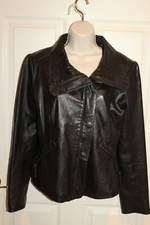 Womens June Anthropologie Black Lambskin Leather Jacket Sz L Large $698