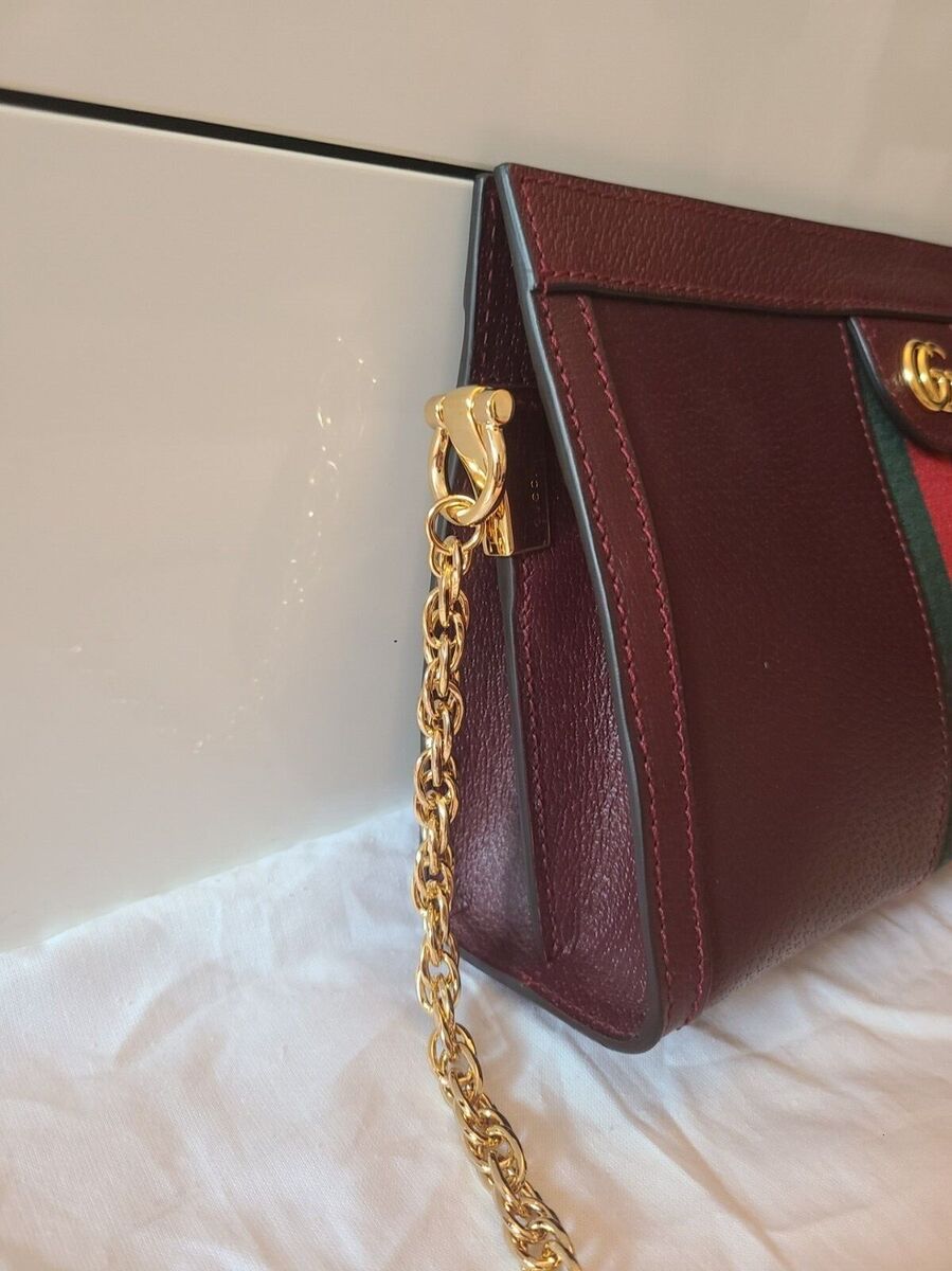 Gucci Ophidia Burgundy Bordeaux Leather Chain Shoulder Bag Gucci Ophidia Burgundy Bordeaux Leather Chain Shoulder Bag