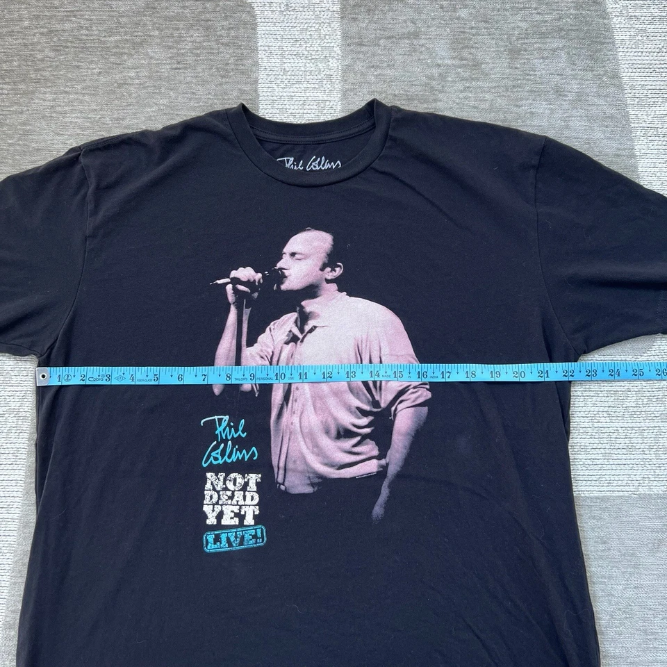 Camisa Phil Collins Not Dead Yet Live 2018 gira por Estados Unidos negra para hombre XL banda de rock Foto 4 de 4