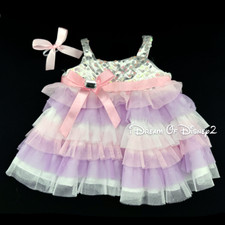 Build-A-Bear PASTEL TIERED TULLE PROM DRESS  BOW, Fancy Vintage Teddy Clothes
