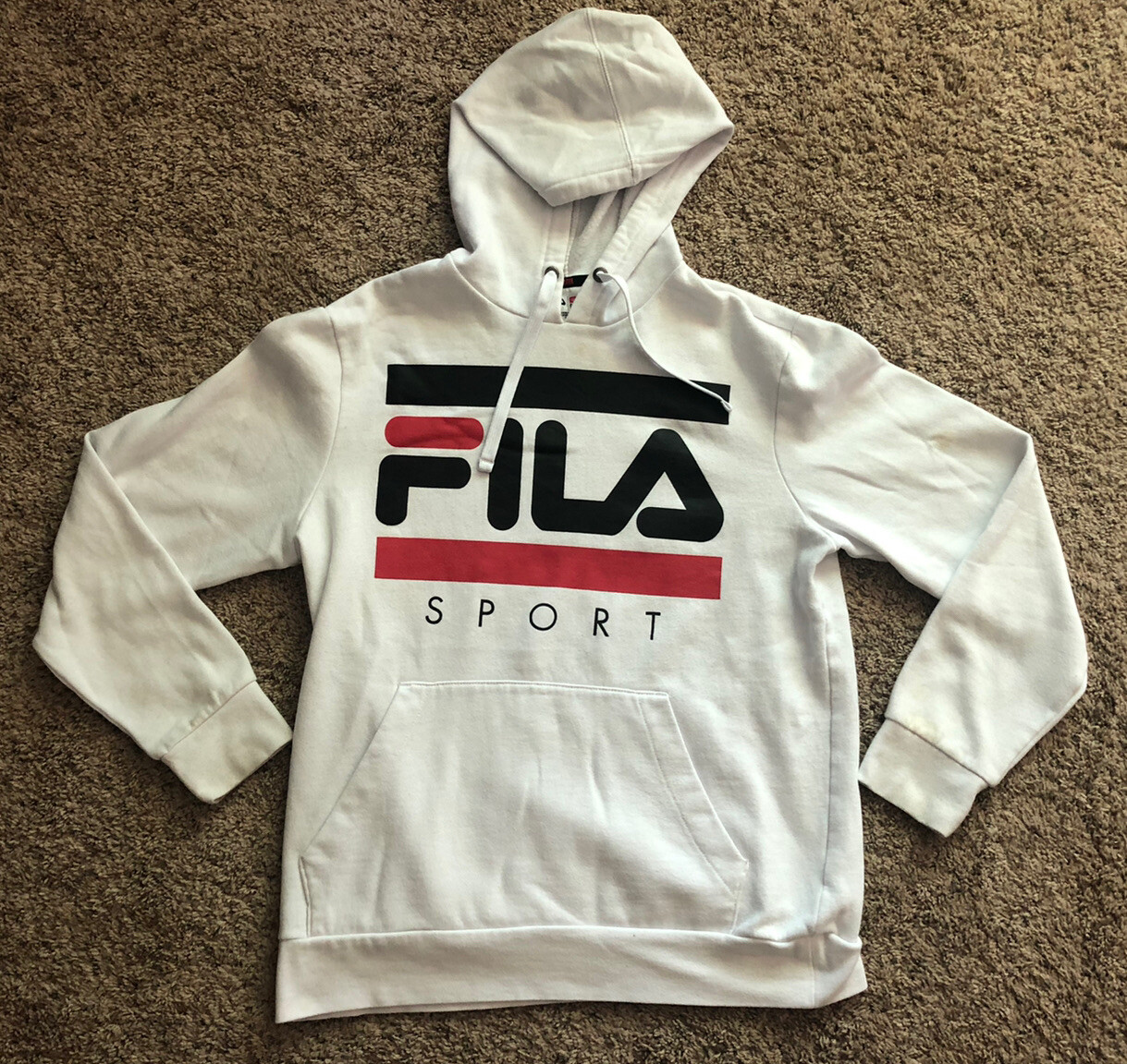 Felpa con cappuccio sportiva unisex FILA Bianca (piccola)