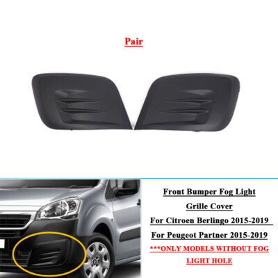 2x Fog Light Grille Fits Citroen Berlingo Peugeot Partner 2015-2019 New