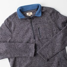 Woolrich 1/4 Zip Men's Large Grey Pullover Sweater Jacket