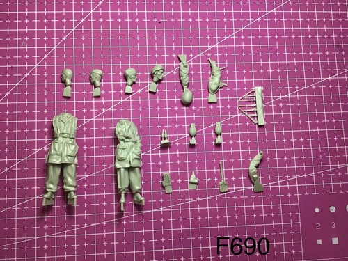1/35 resin figures model kit WW II German soldiers 2 man unassembled unpainted - Picture 2 of 2