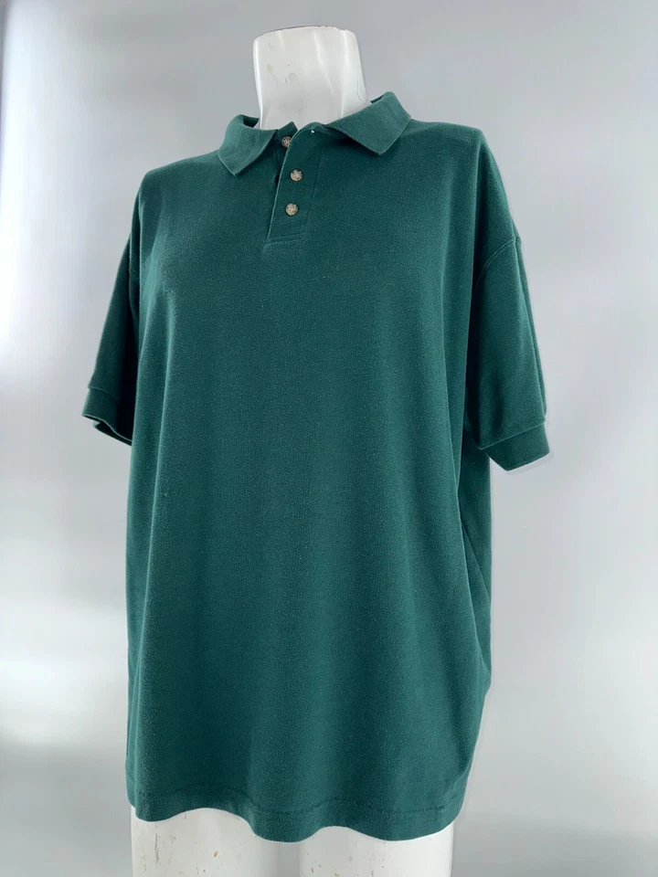 Polo Ballesta Manga Corta Hombre Grande Verde Poliéster Algodón YGI K4-21 Foto 3 de 4