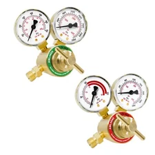 Oxygen Acetylene Regulator Set, CGA540 and CGA200 Inlet Connection 9/16"-18 (...