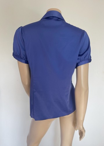 Pleated Front Blue Shirt (14) Short Sleeve, Button-up - Picture 4 of 9