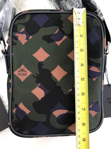 NWT MCM Viseto Camo Side Bag Crossbody Green Camouflage Purse Top Zip Nylon New - Picture 6 of 15