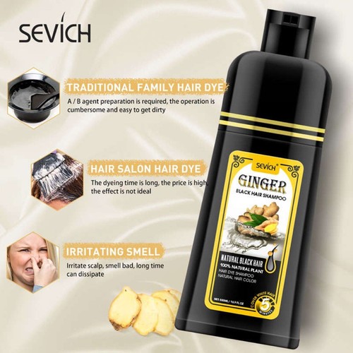 Ginger Black Hair Dye Shampoo -None Toxic/ None Allergic Hair Color Shampoo ! - Picture 6 of 13