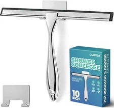 Shower Squeegee for Glass Doors with Adhesive Hook