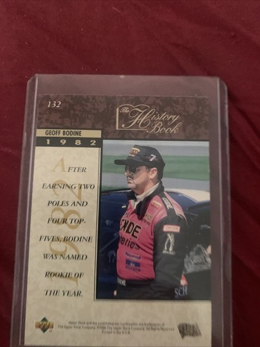 1996 Upper Deck #132 Geoff Bodice NASCAR Trading Card - Picture 2 of 2
