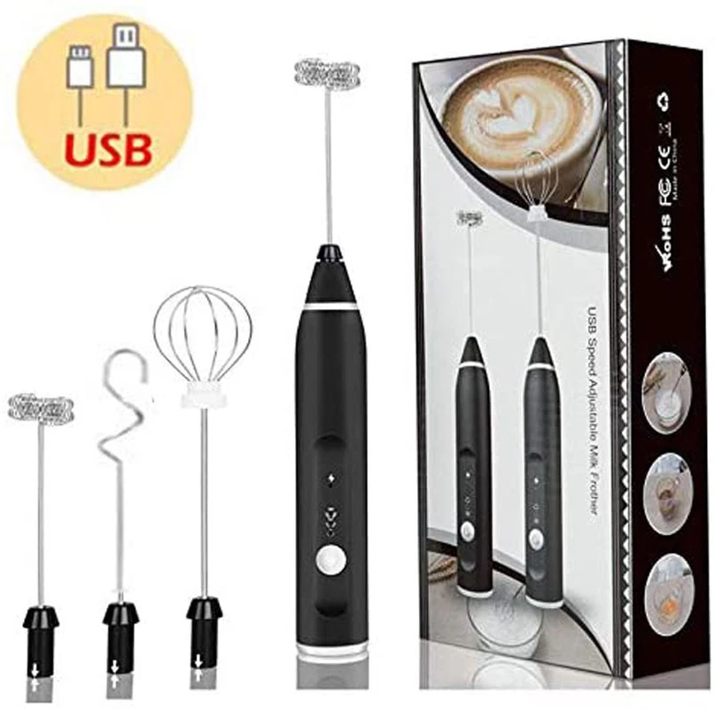 Milk Frother Electric Egg Beater USB Charging Mixer for Coffee Drink Portable